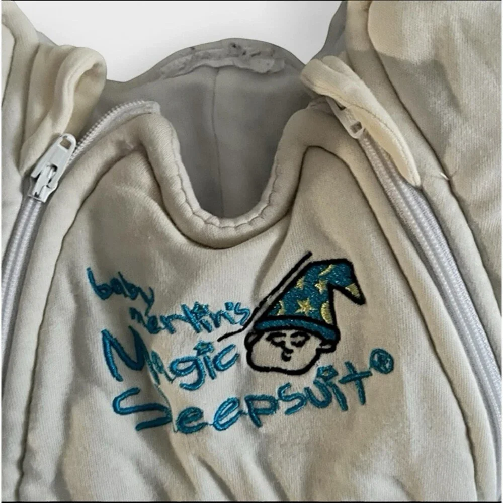 Baby Merlin Magic Sleepsuit Small 3 6 Months 18 21 lbs Cream Lot of 2